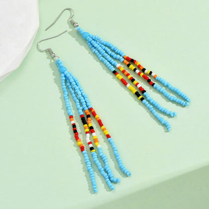 1 Pair Vacation Ethnic Style Geometric Beaded Drop Earrings