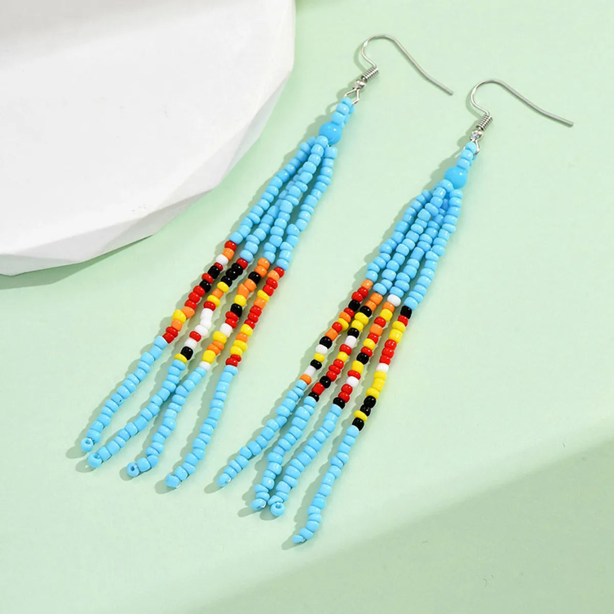 1 Pair Vacation Ethnic Style Geometric Beaded Drop Earrings