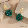 1 Pair Vacation Flower Arylic Copper Rhinestones 18K Gold Plated Drop Earrings