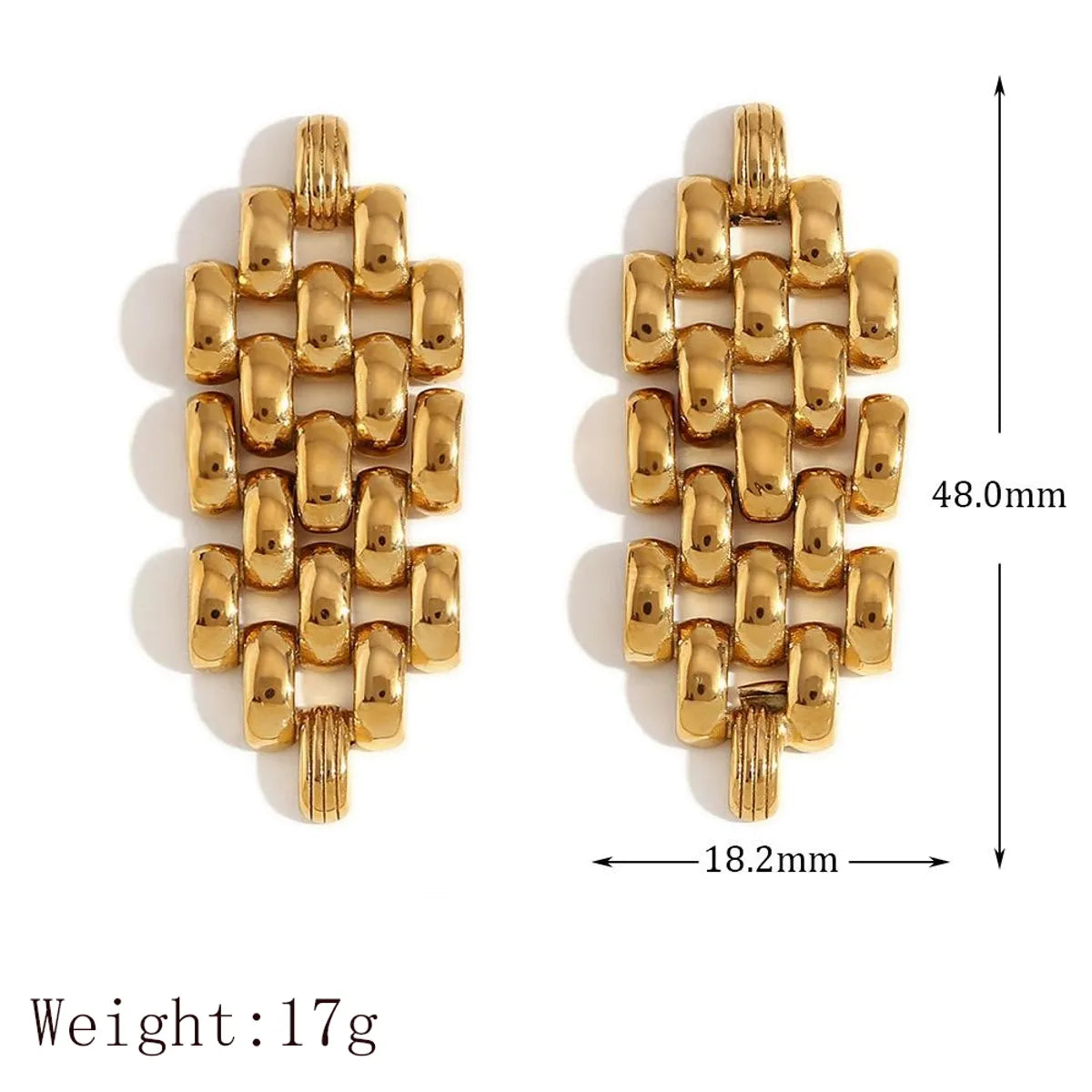 1 Pair Vacation French Style Modern Style Geometric 304 Stainless Steel 18K Gold Plated Drop Earrings