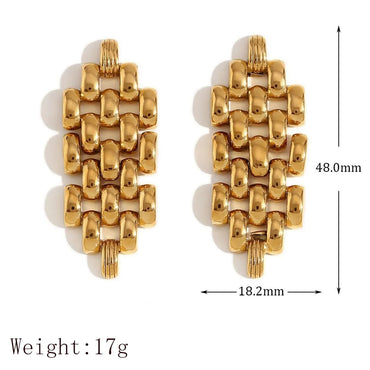 1 Pair Vacation French Style Modern Style Geometric 304 Stainless Steel 18K Gold Plated Drop Earrings