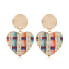 1 Pair Vacation Heart Shape Alloy Straw Drop Earrings