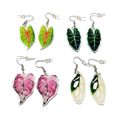 1 Pair Vacation Leaves Arylic Women's Drop Earrings