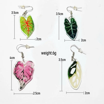 1 Pair Vacation Leaves Arylic Women's Drop Earrings