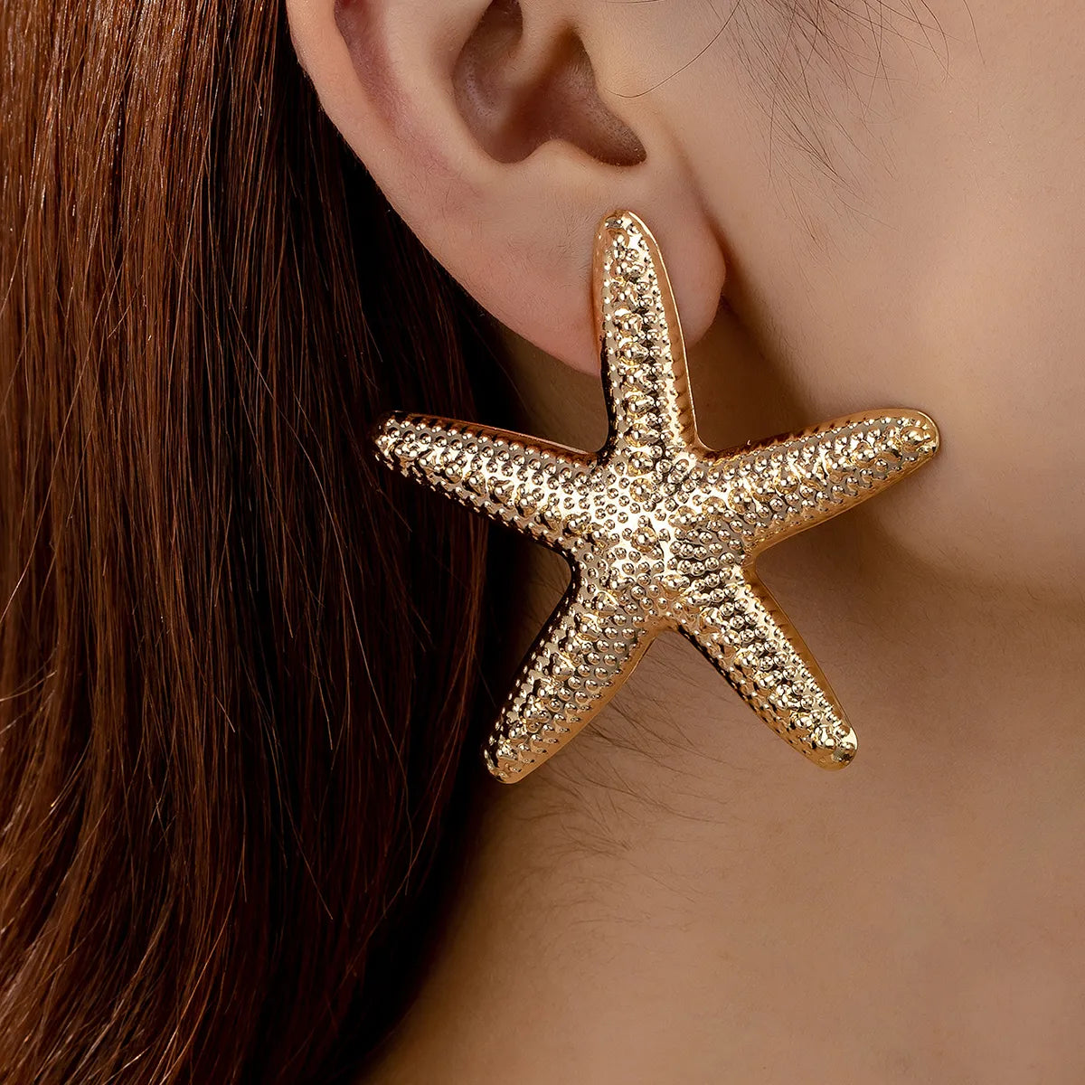 1 Pair Vacation Marine Style Starfish Iron Ear Studs