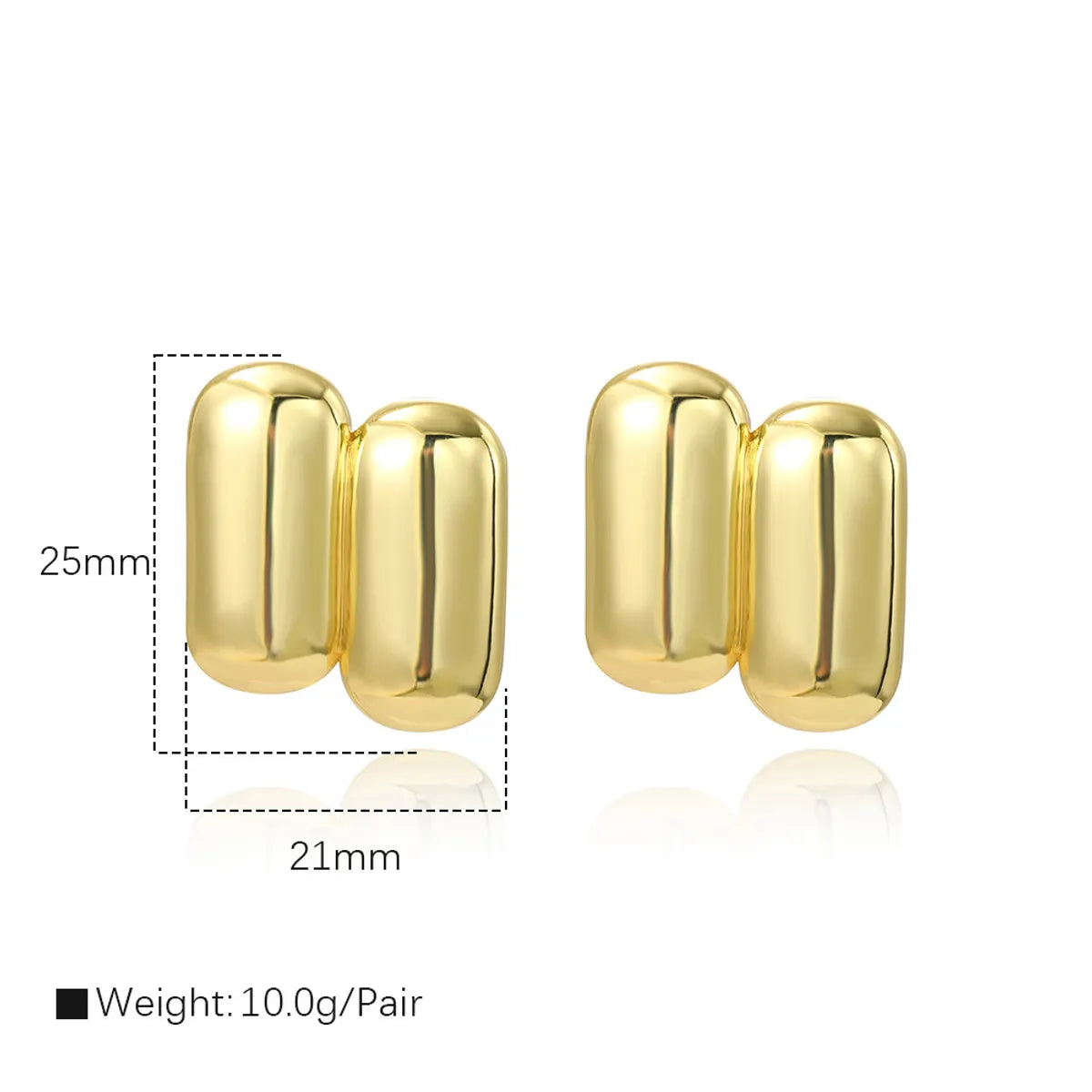 1 Pair Vacation Modern Style Geometric Plating Copper 18K Gold Plated Ear Studs