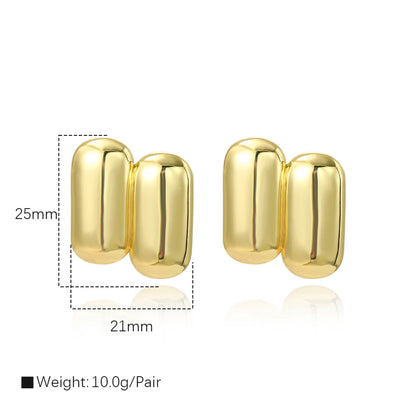 1 Pair Vacation Modern Style Geometric Plating Copper 18K Gold Plated Ear Studs