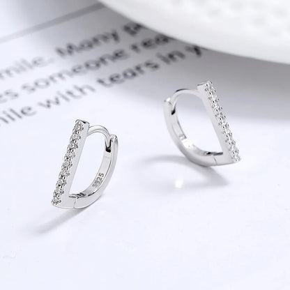 1 Pair Vacation Modern Style Simple Style Geometric Inlay Sterling Silver Zircon White Gold Plated Gold Plated Earrings