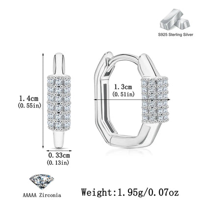 1 Pair Vacation Modern Style Simple Style Geometric Plating Inlay Sterling Silver Zircon White Gold Plated Gold Plated Hoop Earrings