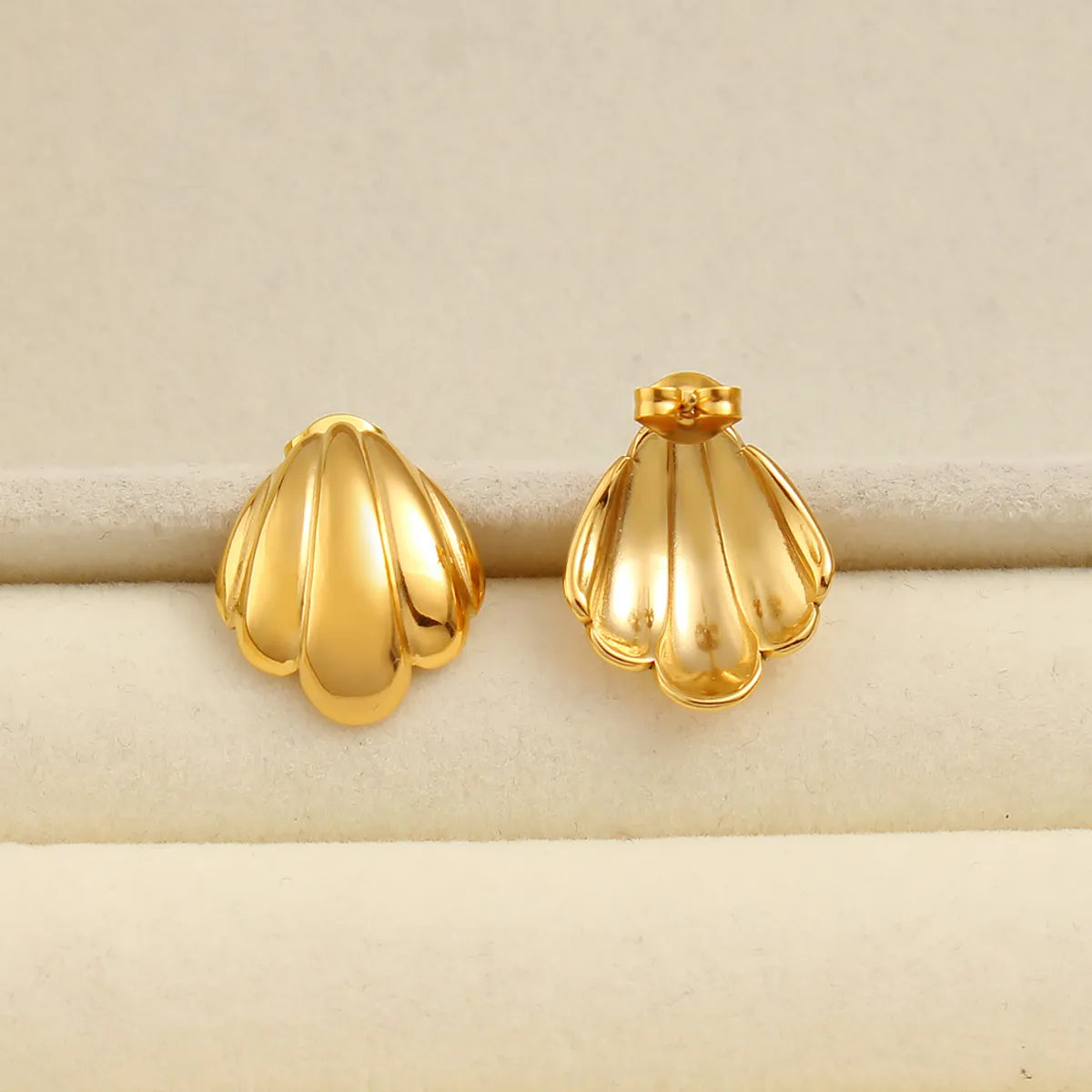 1 Pair Vacation Oversized Shell Plating 304 Stainless Steel 316 Stainless Steel  18K Gold Plated Ear Studs