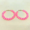 1 Pair Vacation Round Arylic Hoop Earrings