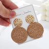 1 Pair Vacation Round Raffia Drop Earrings