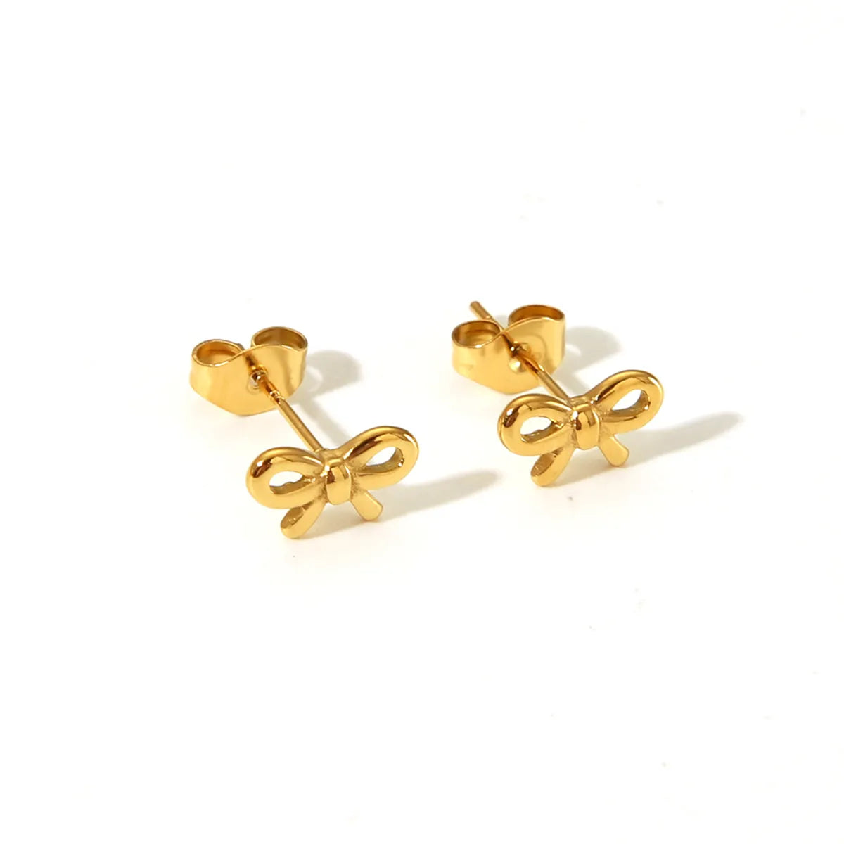 1 Pair Vacation Simple Style Bow Knot Plating 304 Stainless Steel 18K Gold Plated Ear Studs