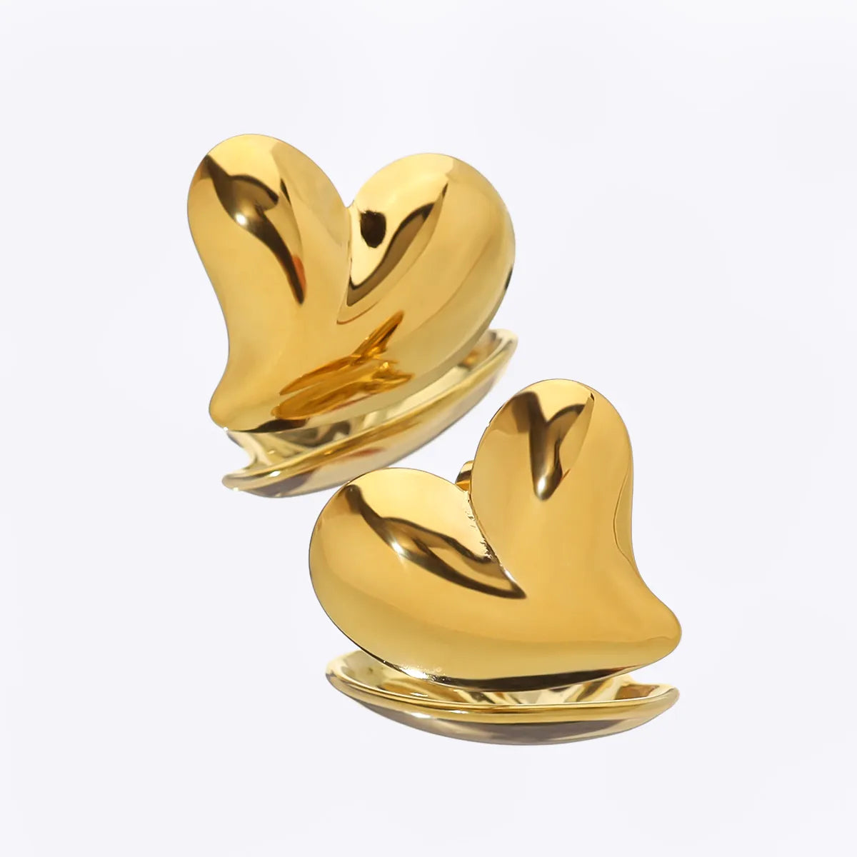 1 Pair Vacation Simple Style Classic Style Heart Shape 304 Stainless Steel 18K Gold Plated Ear Studs