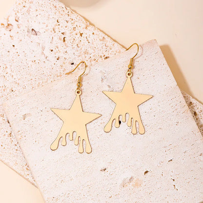 1 Pair Vacation Simple Style Classic Style Star Iron Drop Earrings