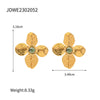 1 Pair Vacation Simple Style Flower Plating Inlay 304 Stainless Steel Zircon 18K Gold Plated Ear Studs