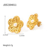 1 Pair Vacation Simple Style Flower Plating Inlay 304 Stainless Steel Zircon 18K Gold Plated Ear Studs