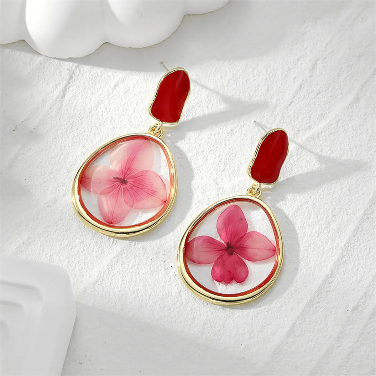 1 Pair Vacation Simple Style Flower Resin Drop Earrings