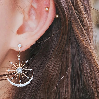 1 Pair Vacation Simple Style Geometric Alloy Rhinestones Drop Earrings