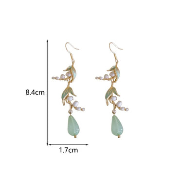 1 Pair Vacation Simple Style Leaves Inlay Copper Resin Drop Earrings