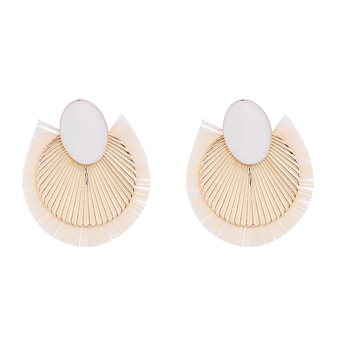 1 Pair Vacation Simple Style Solid Color Braid Inlay Alloy Gold Plated Ear Studs