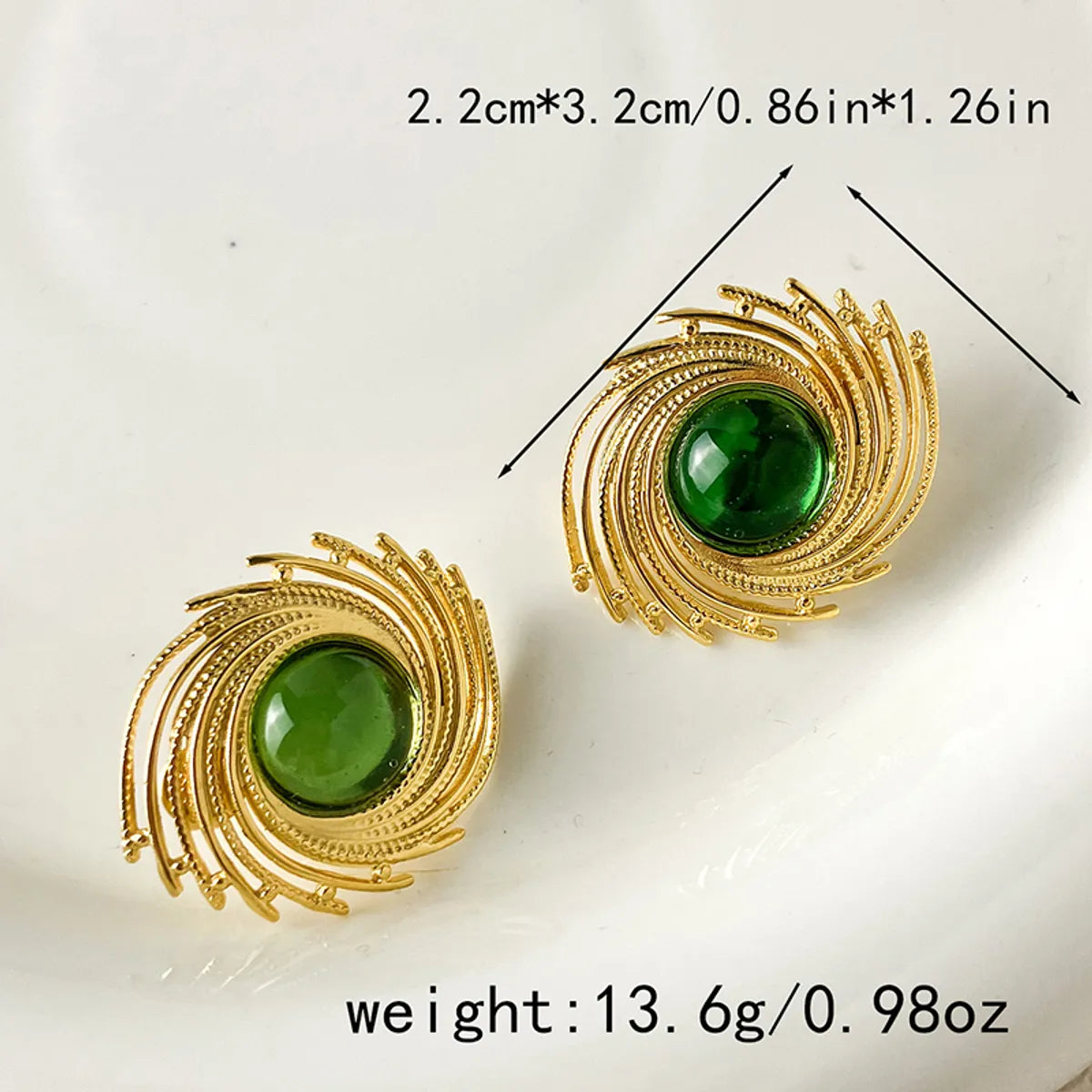 1 Pair Vacation Simple Style Spiral Plating Stainless Steel Gold Plated Ear Studs