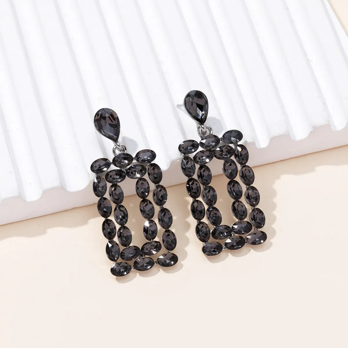 1 Pair Vacation Simple Style Wings Rectangle Plating Inlay Alloy Rhinestones Gold Plated Ear Studs