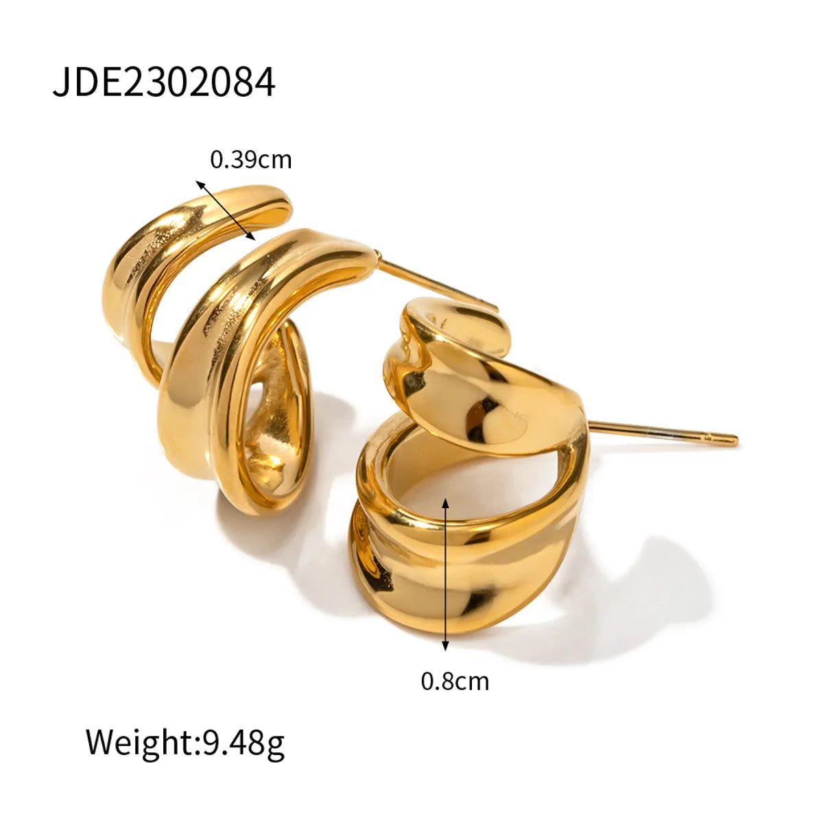 1 Pair Vacation Solid Color Plating Stainless Steel 18k Gold Plated Earrings