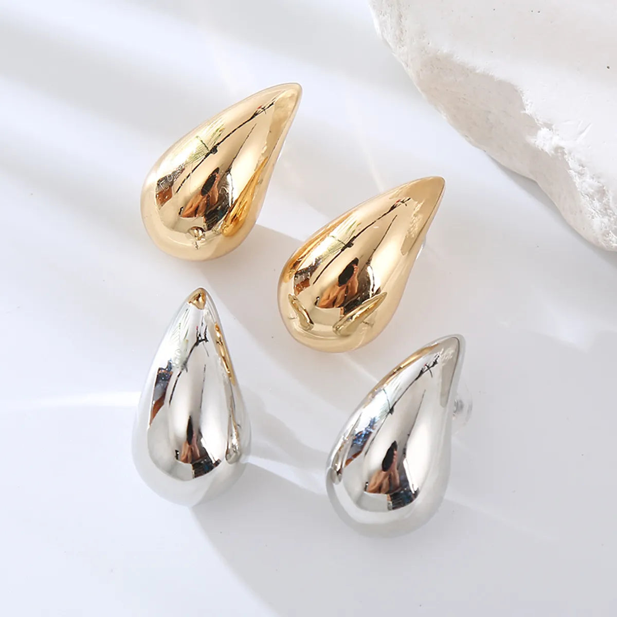 1 Pair Vacation Solid Color Plating Stainless Steel Gold Plated Silver Plated Ear Studs