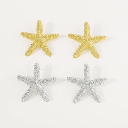 1 Pair Vacation Star Starfish Plating Alloy Gold Plated Ear Studs