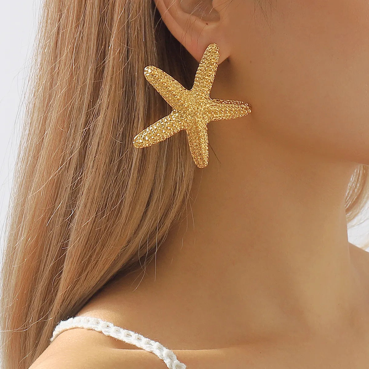 1 Pair Vacation Star Starfish Plating Alloy Gold Plated Ear Studs