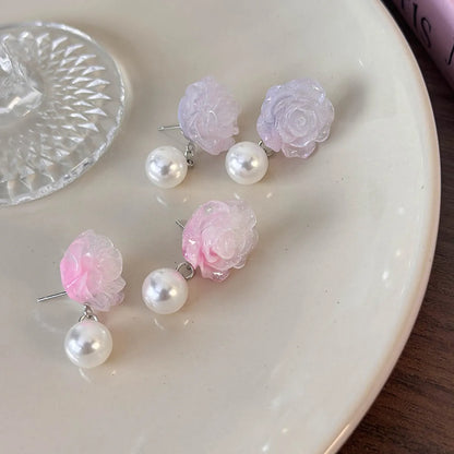 1 Pair Vacation Sweet Simple Style Flower Resin Drop Earrings