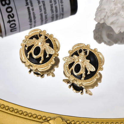 1 Pair Vintage Style Animal Plating Inlay Alloy Resin Gold Plated Ear Studs