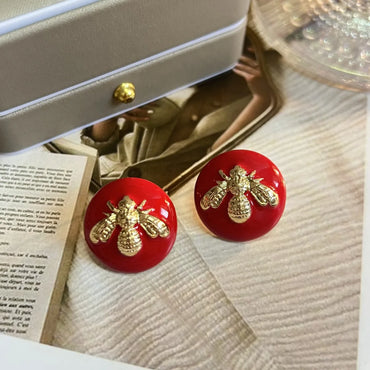 1 Pair Vintage Style Bee Plating Zinc Alloy Ear Studs