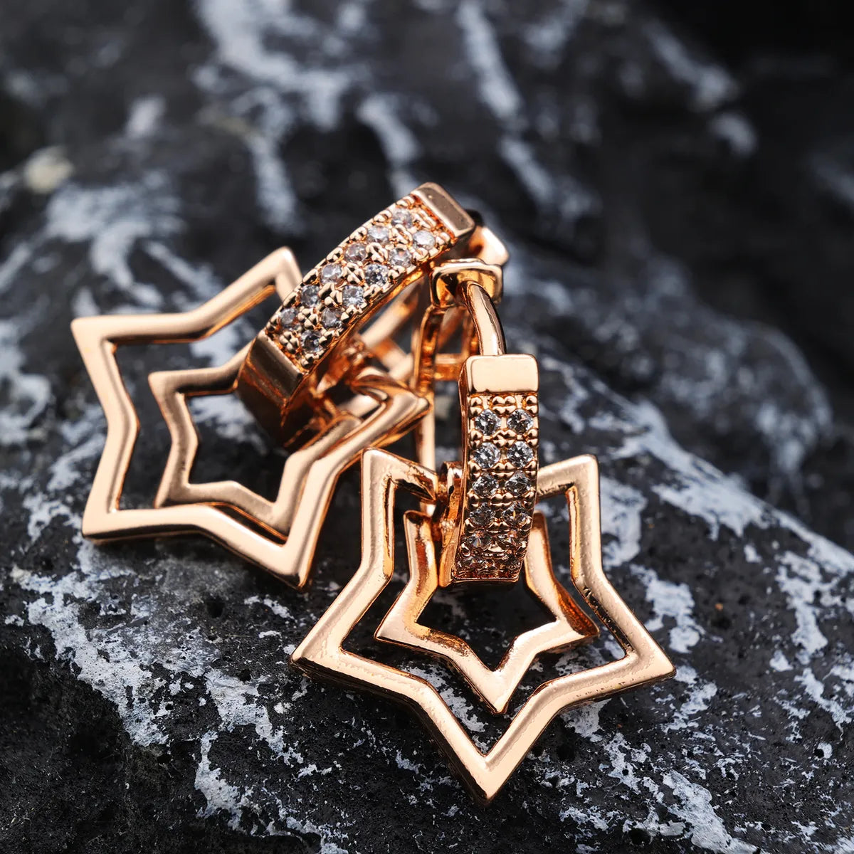 1 Pair Vintage Style Bell Plating Inlay Copper Zircon 24k Gold Plated Rose Gold Plated Ear Studs