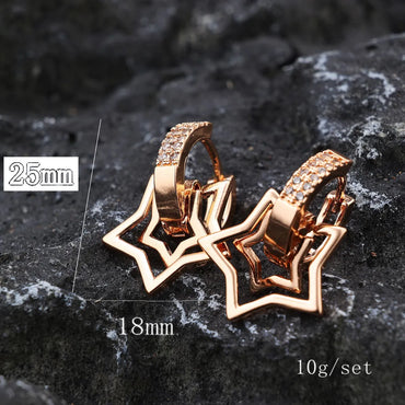 1 Pair Vintage Style Bell Plating Inlay Copper Zircon 24k Gold Plated Rose Gold Plated Ear Studs