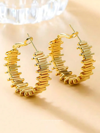 1 Pair Vintage Style Bohemian Irregular Round Irregular Pleated Alloy Iron Gold Plated Silver Plated Hoop Earrings