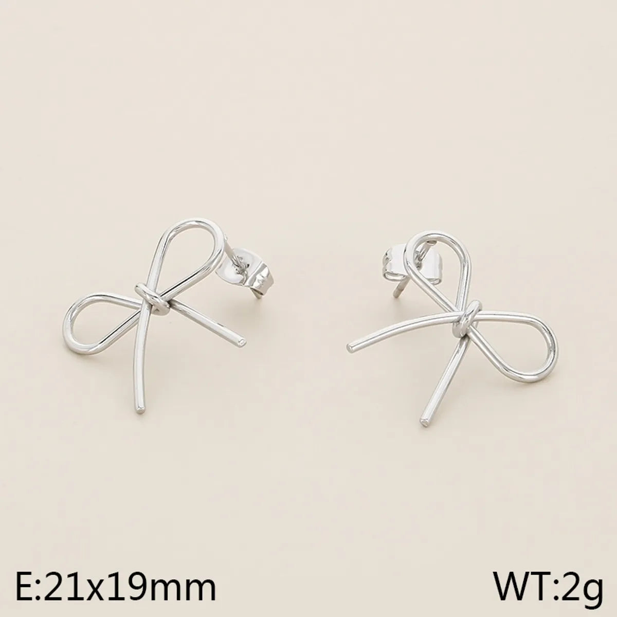 1 Pair Vintage Style Bow Knot Plating 304 Stainless Steel 18K Gold Plated Ear Studs