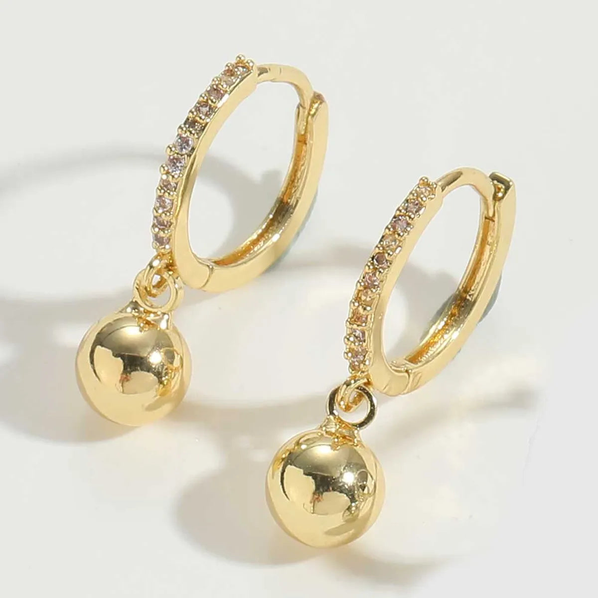 1 Pair Vintage Style Circle Water Droplets Plating Inlay Copper Agate Hoop Earrings