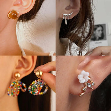 1 Pair Vintage Style Classic Style Color Block Plating Alloy 18K Gold Plated Drop Earrings