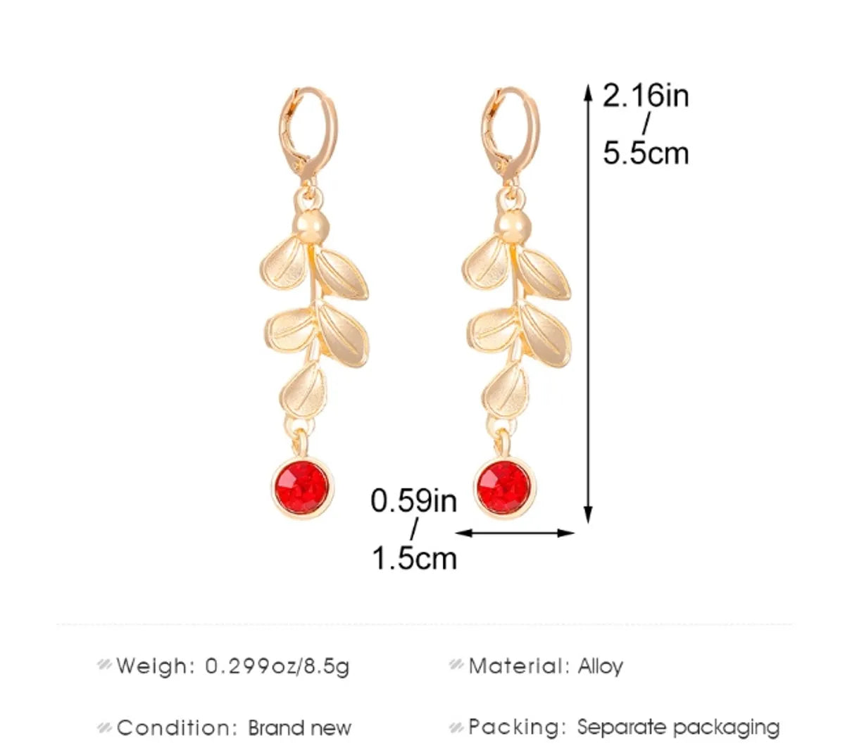 1 Pair Vintage Style Classic Style Leaves Inlay Alloy Rhinestones Drop Earrings