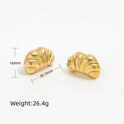 1 Pair Vintage Style Classic Style Pea Plating Metal 304 Stainless Steel 18K Gold Plated Ear Studs