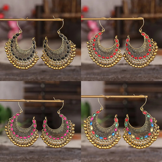 1 Pair Vintage Style Color Block Alloy Drop Earrings