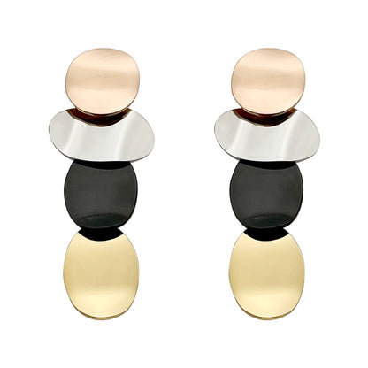 1 Pair Vintage Style Commute Irregular Color Block Stainless Steel Polishing Plating Gold Plated Drop Earrings