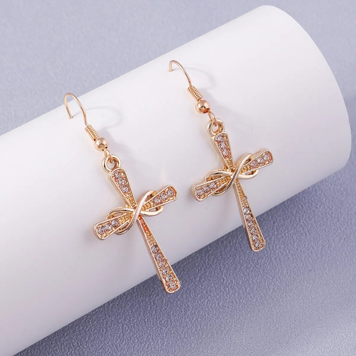 1 Pair Vintage Style Cross Alloy Ear Hook