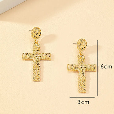 1 Pair Vintage Style Cross Alloy Plating Women's Drop Earrings