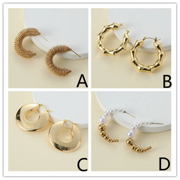 1 Pair Vintage Style Ethnic Style Letter Asymmetrical Alloy Ear Studs