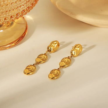 1 Pair Vintage Style Exaggerated Round Plating 304 Stainless Steel 18K Gold Plated Drop Earrings