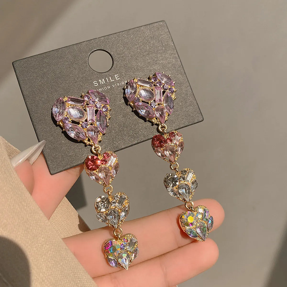 1 Pair Vintage Style Exaggerated Simple Style Heart Shape Plating Inlay Alloy Zircon Gold Plated Drop Earrings