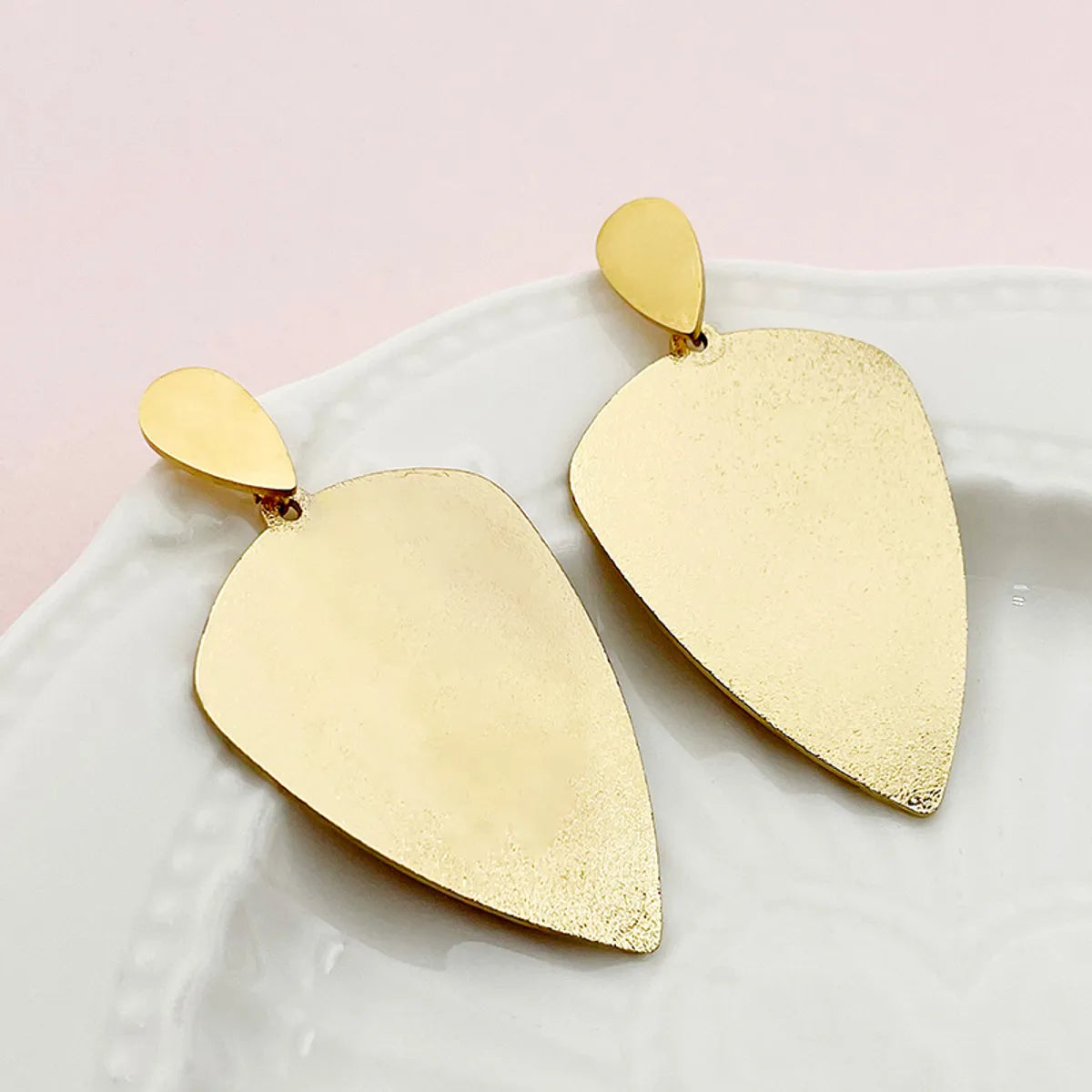 1 Pair Vintage Style Exaggerated Simple Style Leaves Plating Stainless Steel Gold Plated Drop Earrings